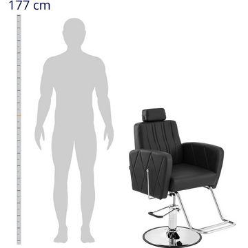 Physa Armlehnstuhl Friseurstuhl mit Fußstütze höhenverstellbar Barber-Stuhl 200 kg Dudley