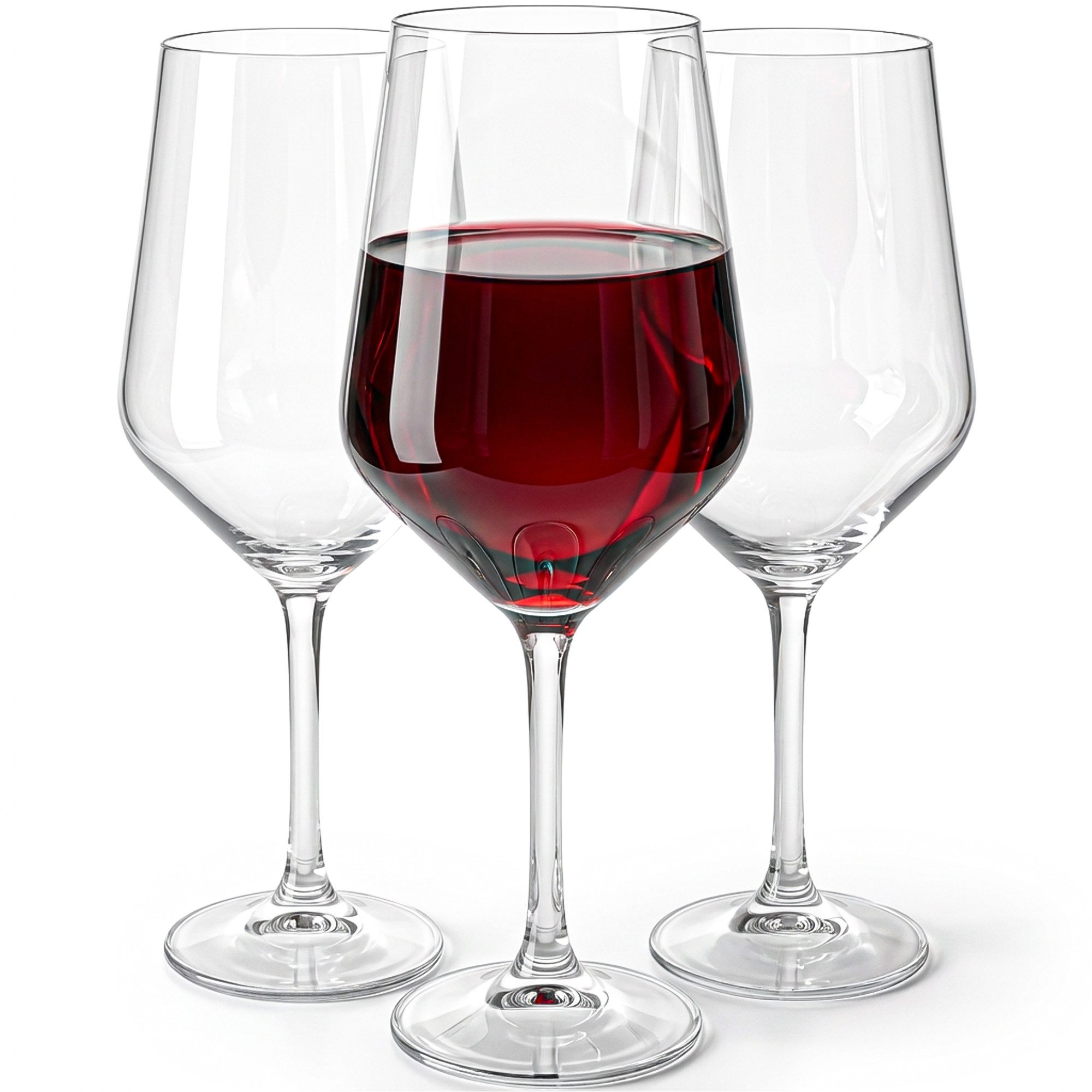 KONZEPT Weinglas 6er-Set 580 ml – Große dünnwandige Gläser für optimale Aromaentfaltung, 6-tlg., Elegante Form – ideal für Rotwein