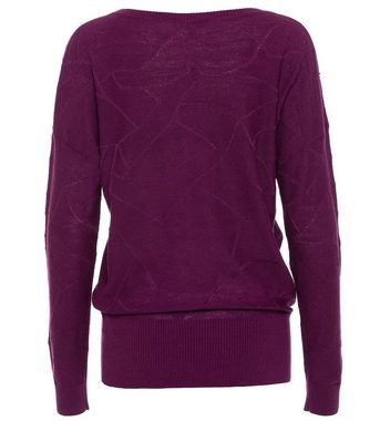 Sarah Kern Strickpullover Sweater figurumspielend mit Ziersteinen verziert