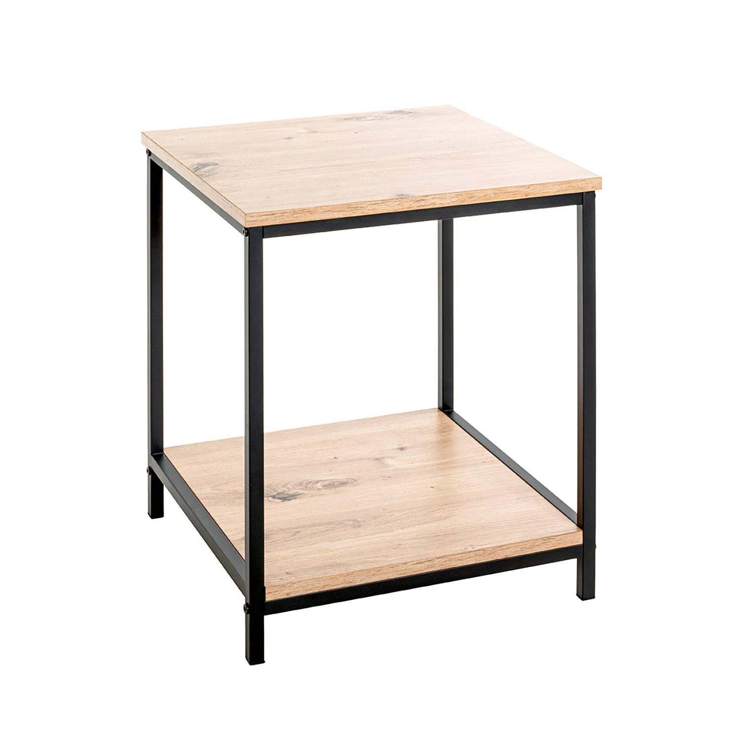 Beistelltisch Tisch - eiche-schwarz - MDF, Metall - H. 50cm x B. 40cm - Ablagetisch
