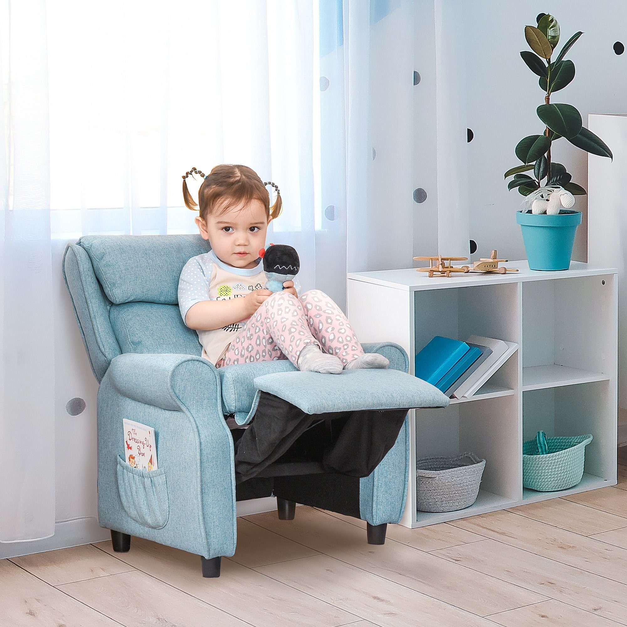 HOMCOM Sessel Kindersofa mit Fußstütze (Kindercouch, günstig online kaufen