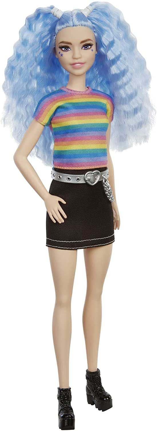 im Regenbogen-Shirt und Barbie GmbH Anziehpuppe Fashionistas Rock Mattel