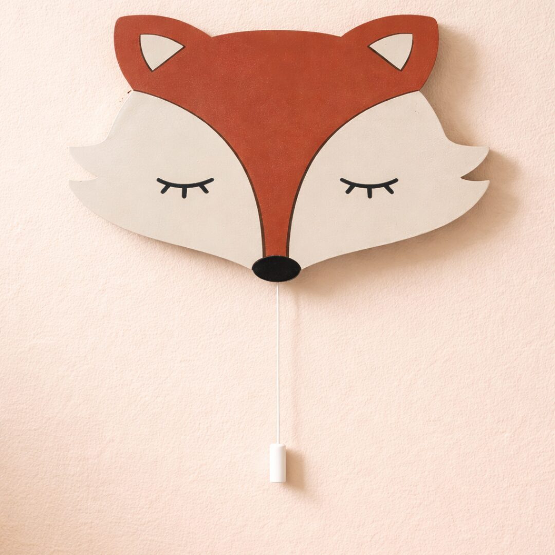 COZYCOLLECTIONS LED Wandleuchte Terrakotta Fuchs LED-Wandnachtlicht Kinderzimmer, LED, Warmweiß, Montessori-inspiriertes Fuchslicht in warmen Naturtönen