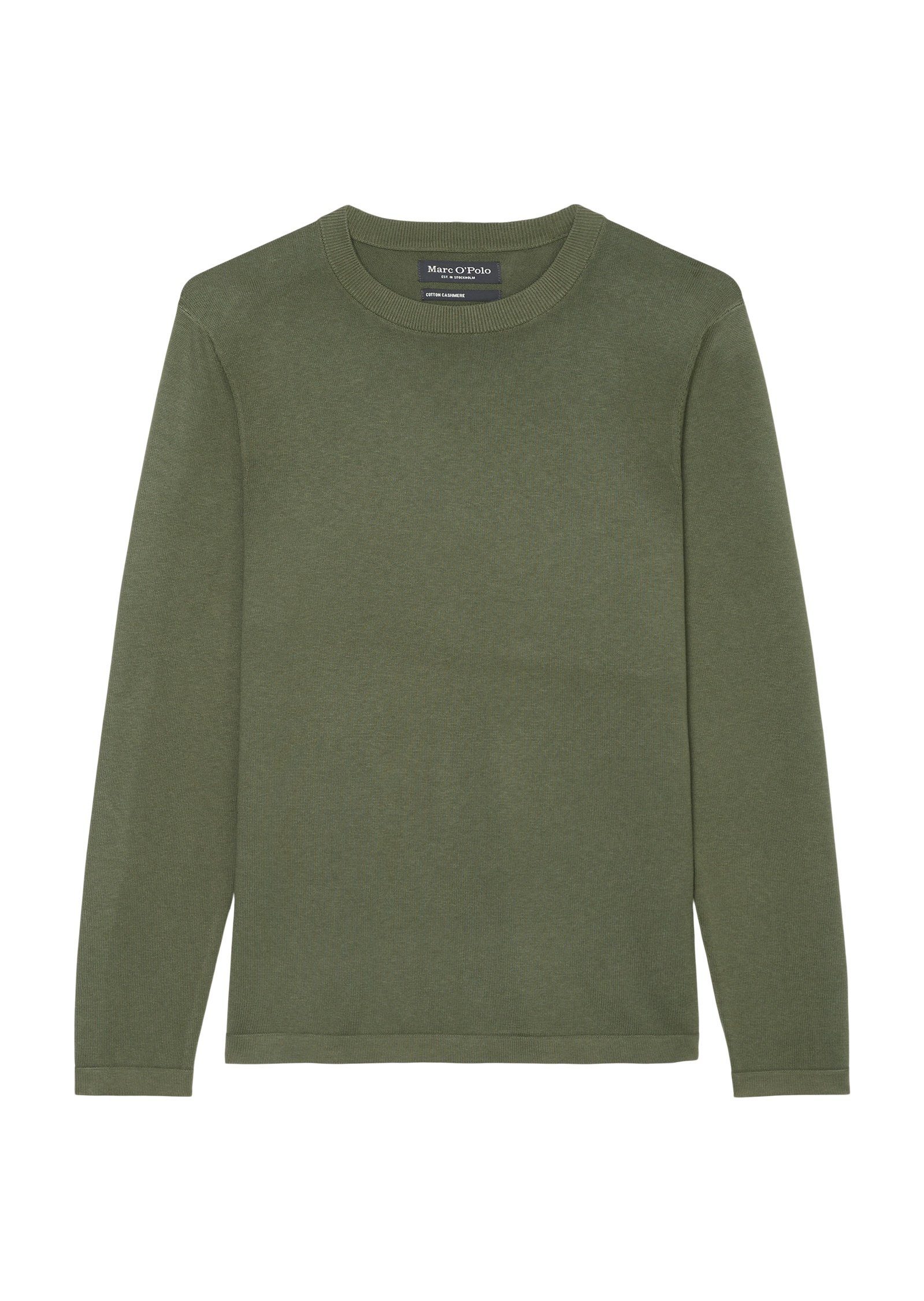 softer Rundhalspullover grün Cotton-Cashmere-Qualität O'Polo Marc in