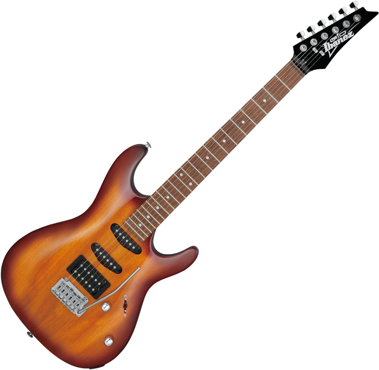 Ibanez E-Gitarre GSA60-BS Brown Sunburst, mit HSS-Pickups und Tremolo