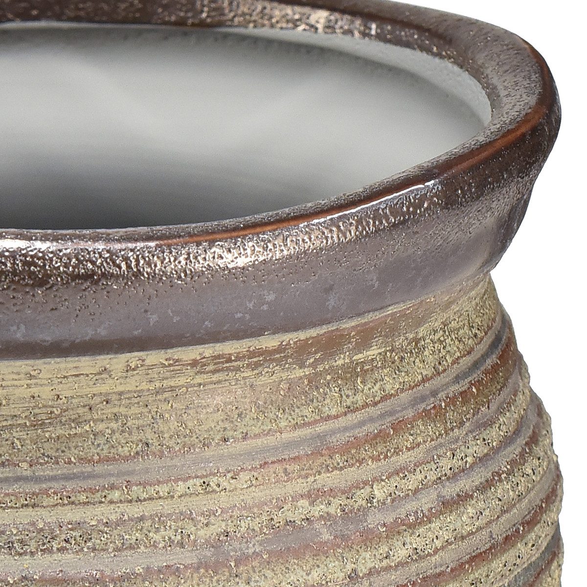 Florists Products Übertopf Keramiktopf Übertopf Deko Vase Metallic Grau Braun 14×14cm