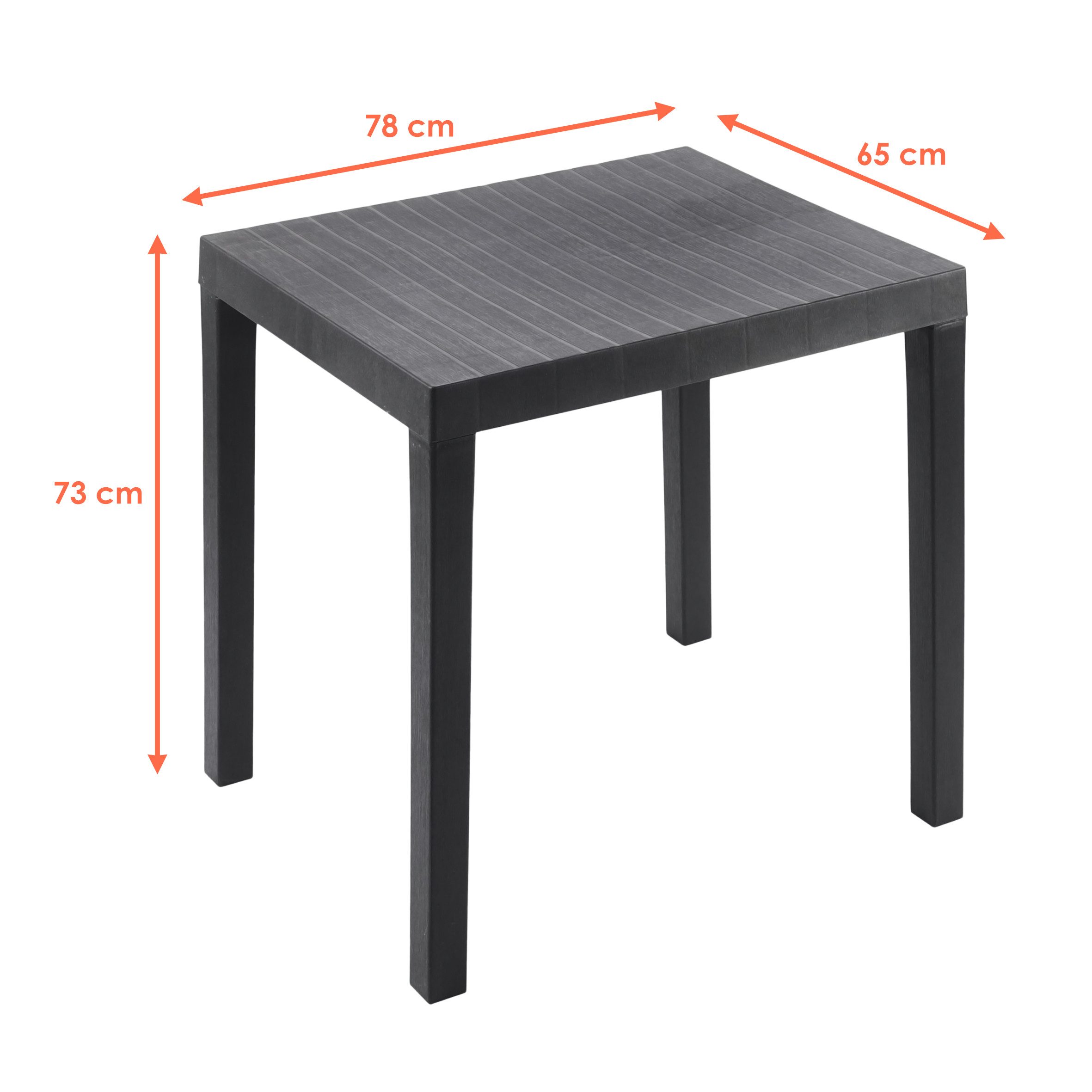 Spetebo Gartentisch Kunststoff Gartentisch rechteckig 78 günstig online kaufen
