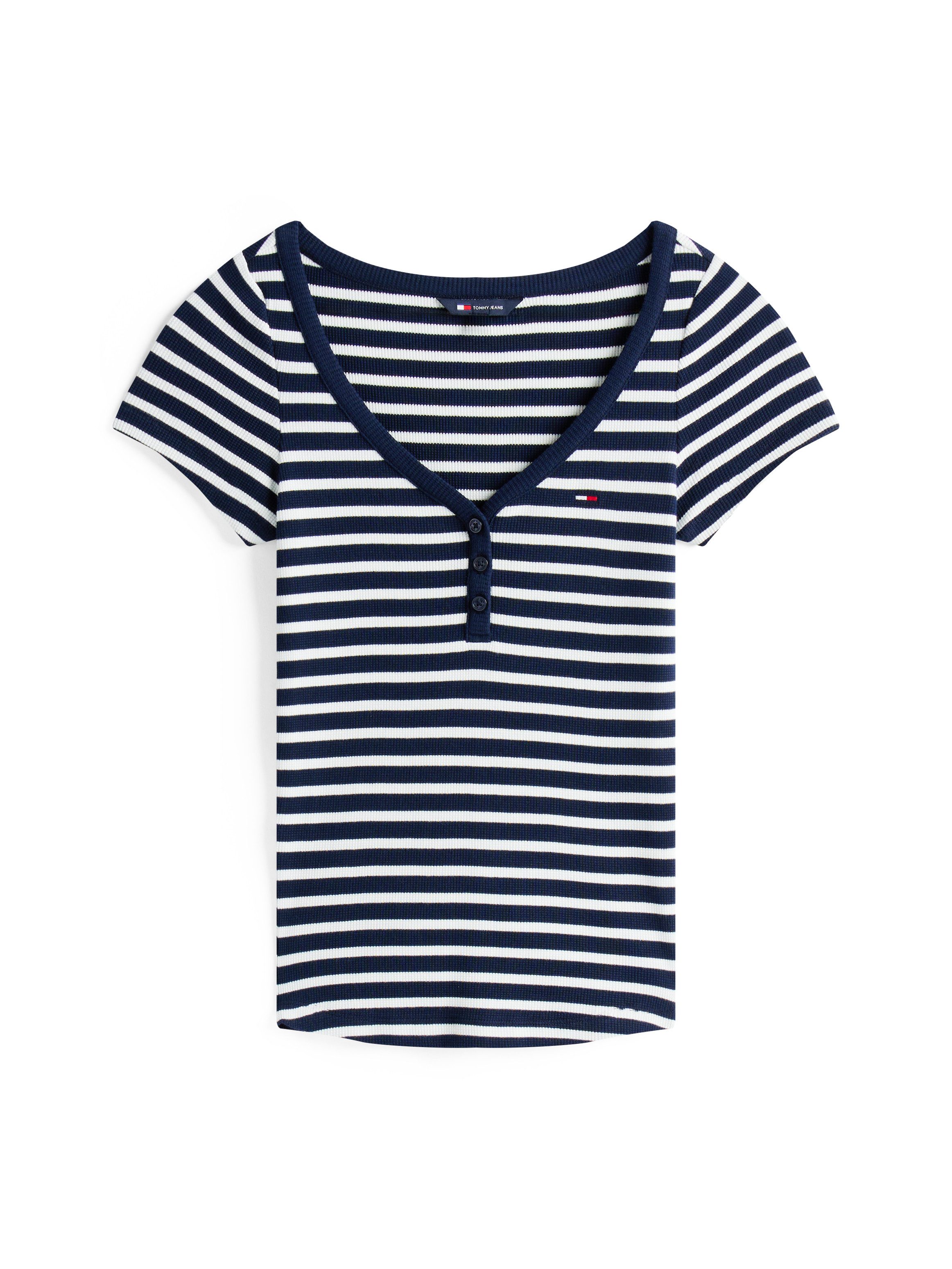 Tommy Jeans Kurzarmshirt TJW SLIM HENLEY WAFFLE SS