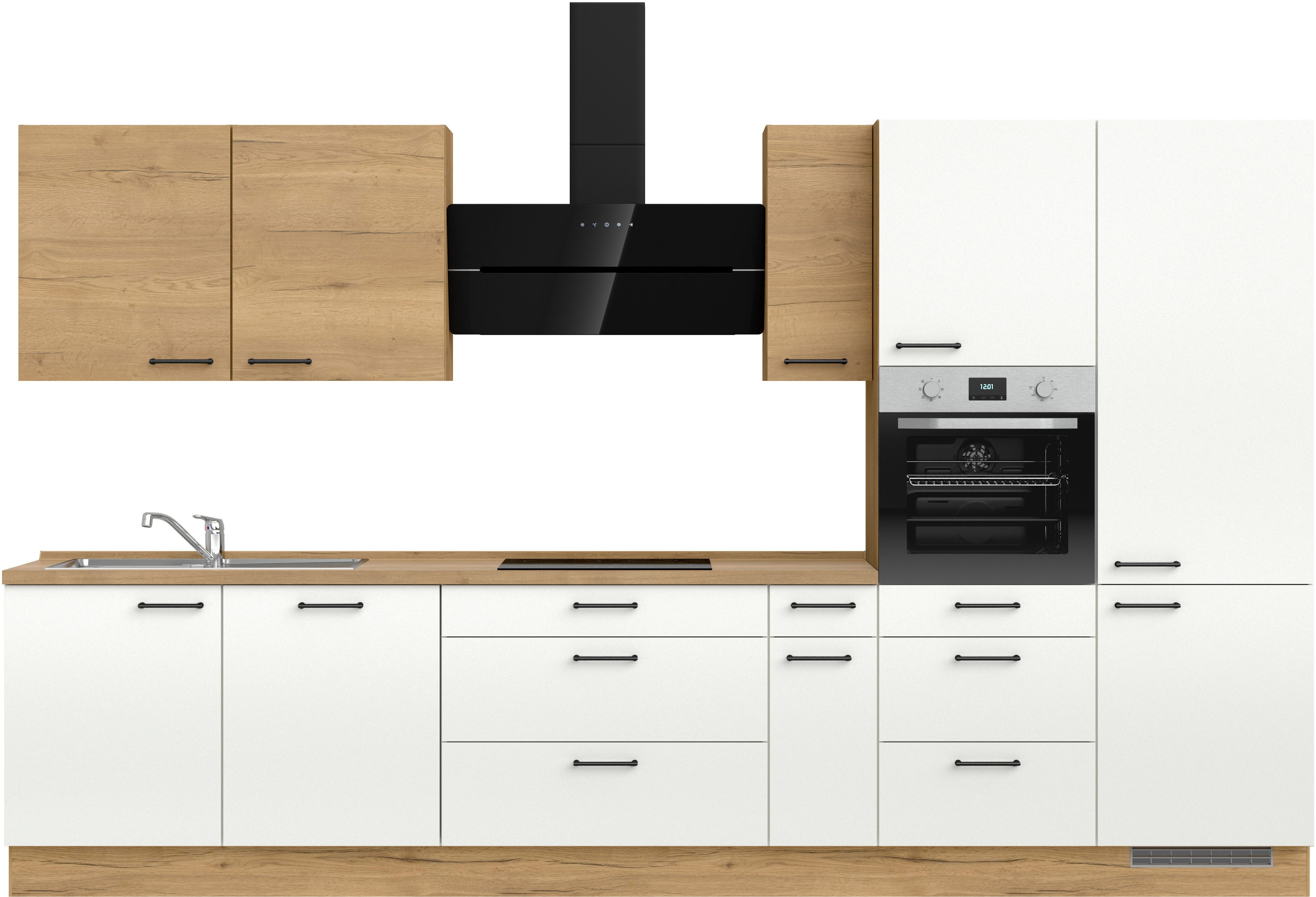 nobilia® Küchenzeile "MIAMI", NEU: individuell anpassbar mit gratis Profi-Beratung, vormontiert, Breite 360 cm, Ausrichtung wählbar, wahlw. mit E-Geräten