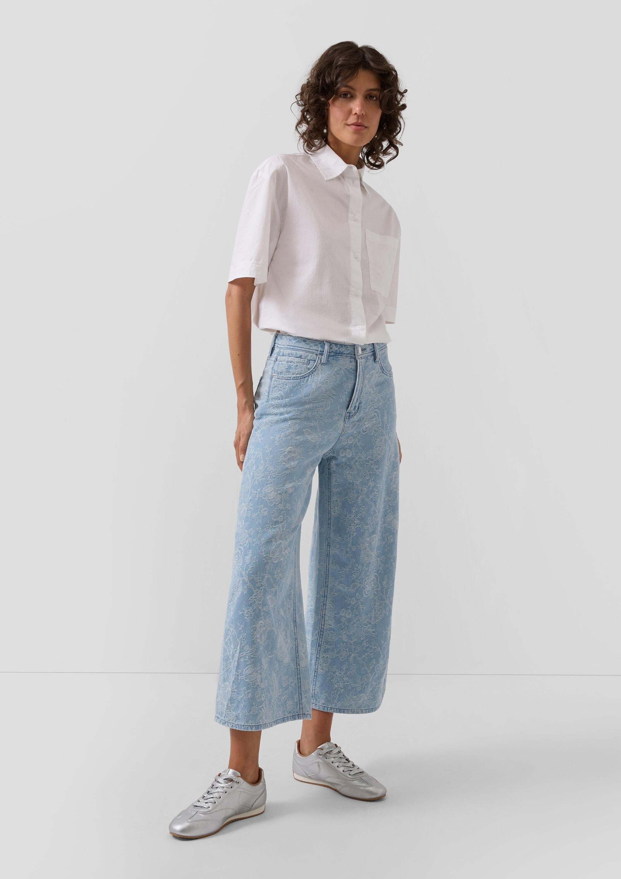 s.Oliver Weite Jeans Jeans-Hose SURI Culotte-Jeans Suri / High Rise / Wide Fit / aus Denimjaquard