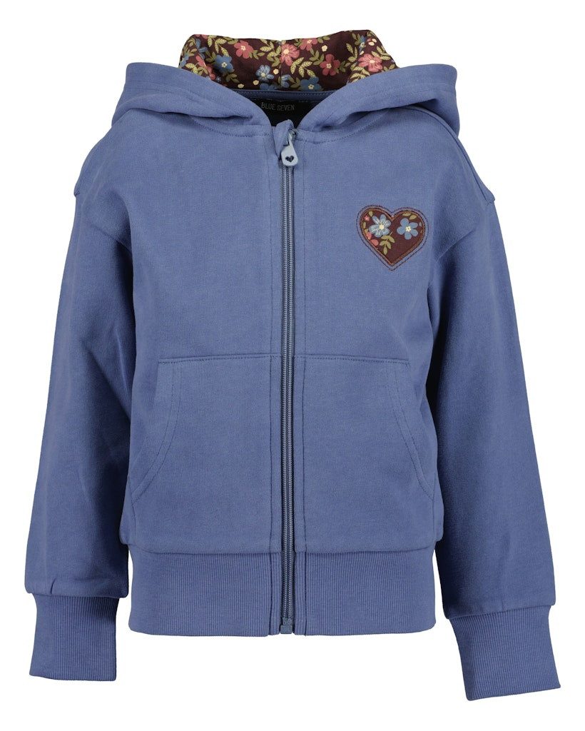 Blue Seven Sweatjacke Blue Seven Mädchen Sweatjacke Jacke Kapuze jeansblau (1-tlg., kein Set)