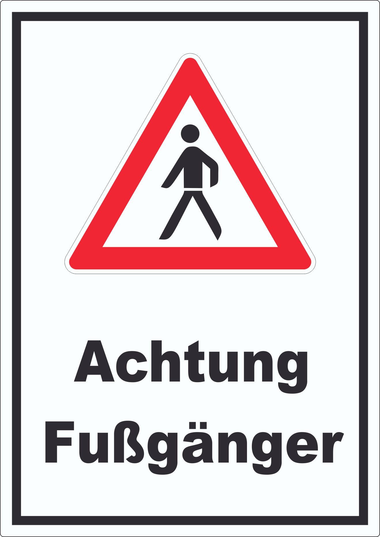HB-Druck Aufkleber Achtung Fußgänger Aufkleber, wetterfest, UV-beständig, kratzfest
