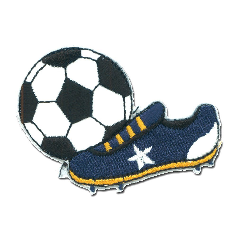 Catch the Patch Aufnäher Bügelbild, Aufbügler, Applikationen, Patches, Flicken, zum aufbügeln, Polyester, Fußball Fußballschuh Sport - Größe: 6 x 4,3 cm