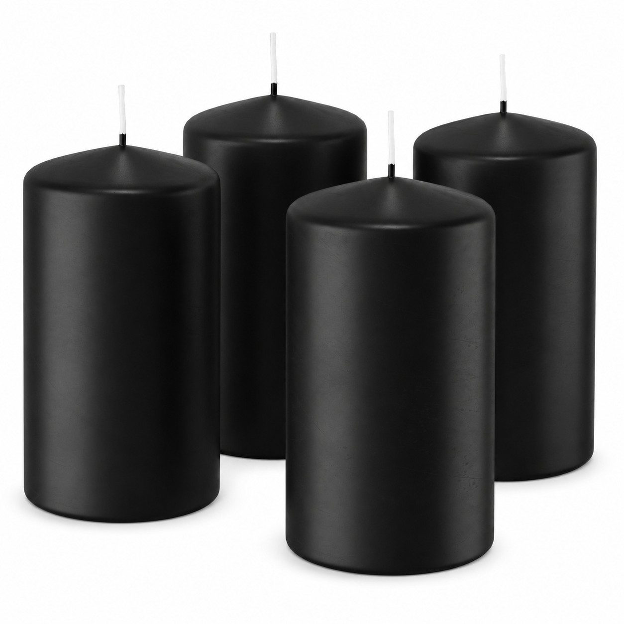 Wiedemann Kerzen Stumpenkerze 4er Set Adventskranzkerzen Schwarz, Wiedemann Kerzen