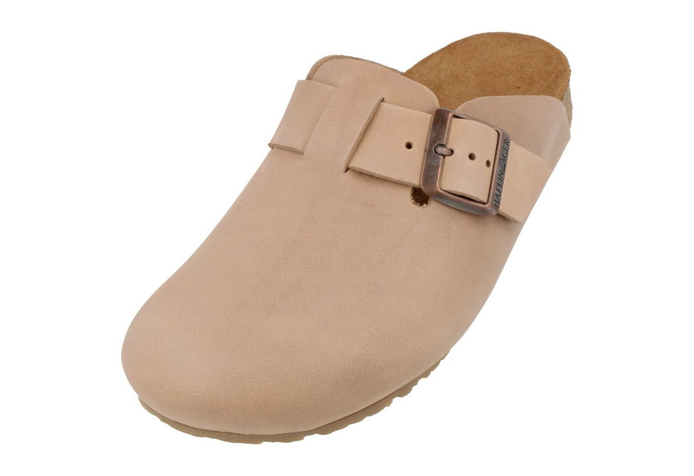 Haflinger Haflinger Porto Lederclog mit Korkfußbett Lederdecksohle Unisex Hausschuh
