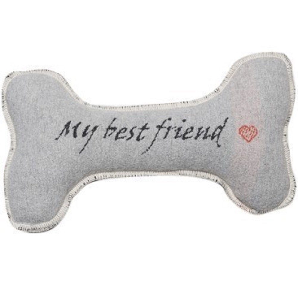 Hundematte Kissen gefüllt Silvretta 'my best friend' 20 x 40 cm Filz - Grau