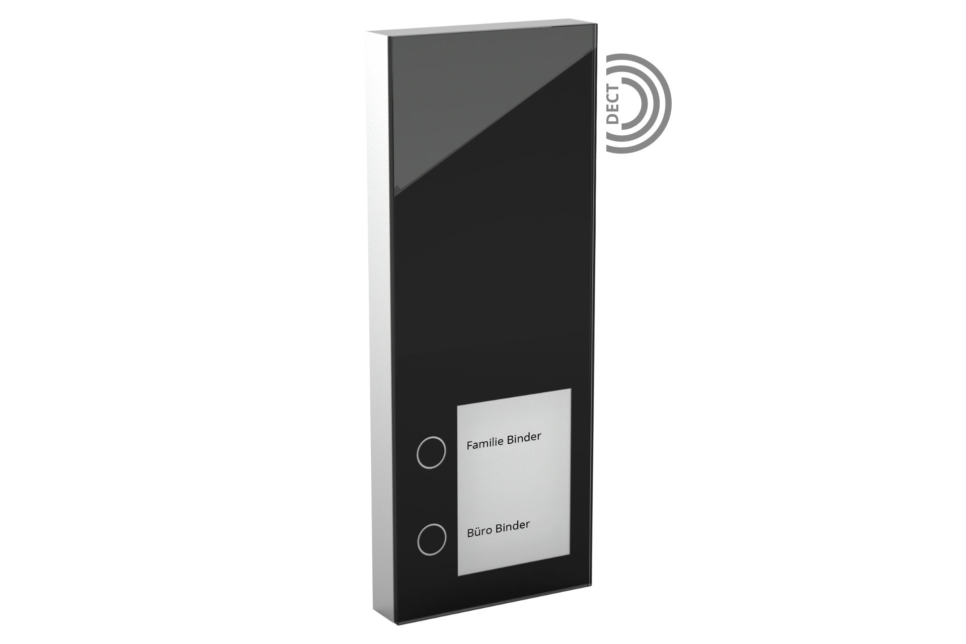 DoorLine Slim DECT Smart Home Türklingel (per Knopfdrück mit der AVM FRITZ!Box zur Tür-Sprechanlage gekoppelt) Schwarz