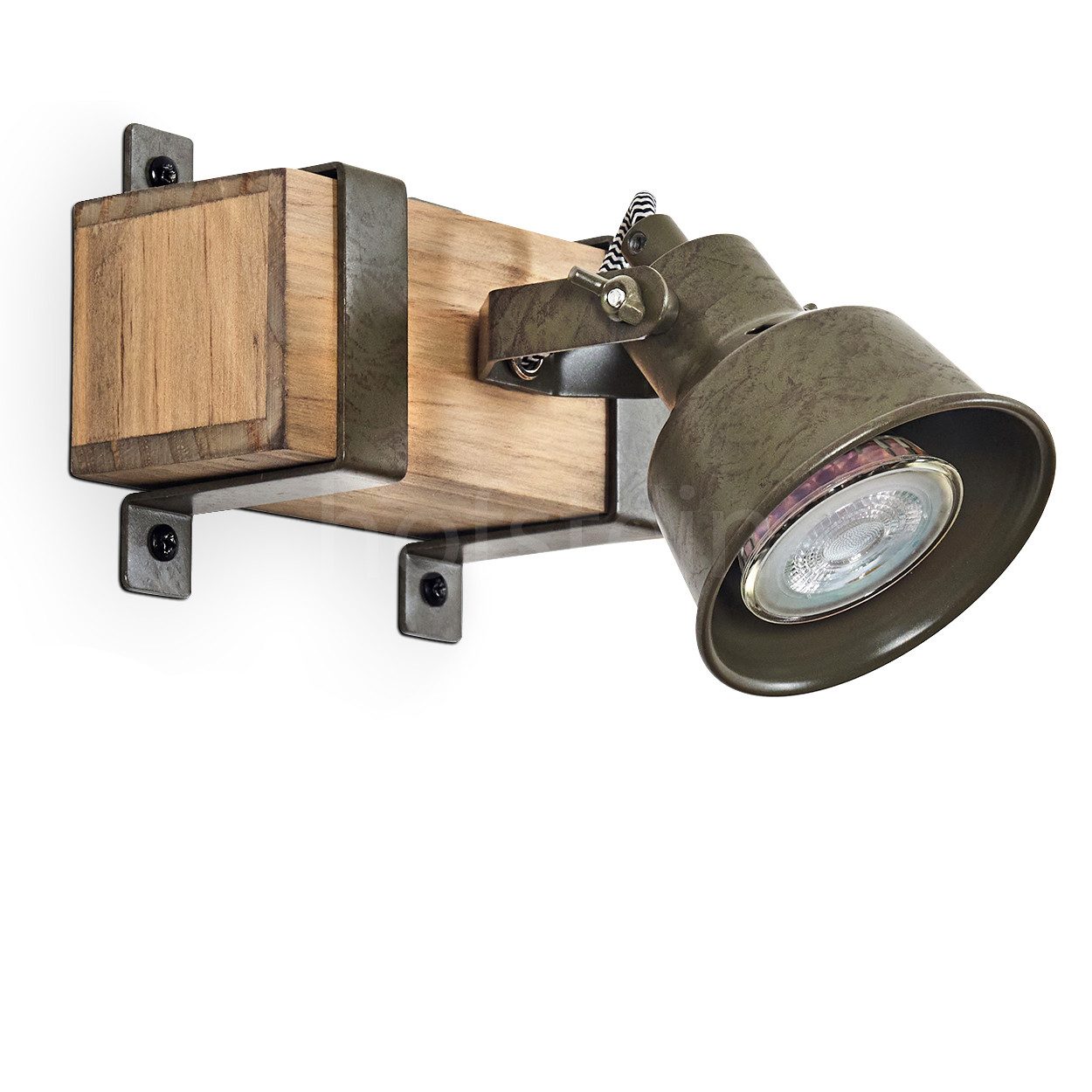 hofstein Deckenleuchte moderne Deckenlampe aus Metall/Holz günstig online kaufen