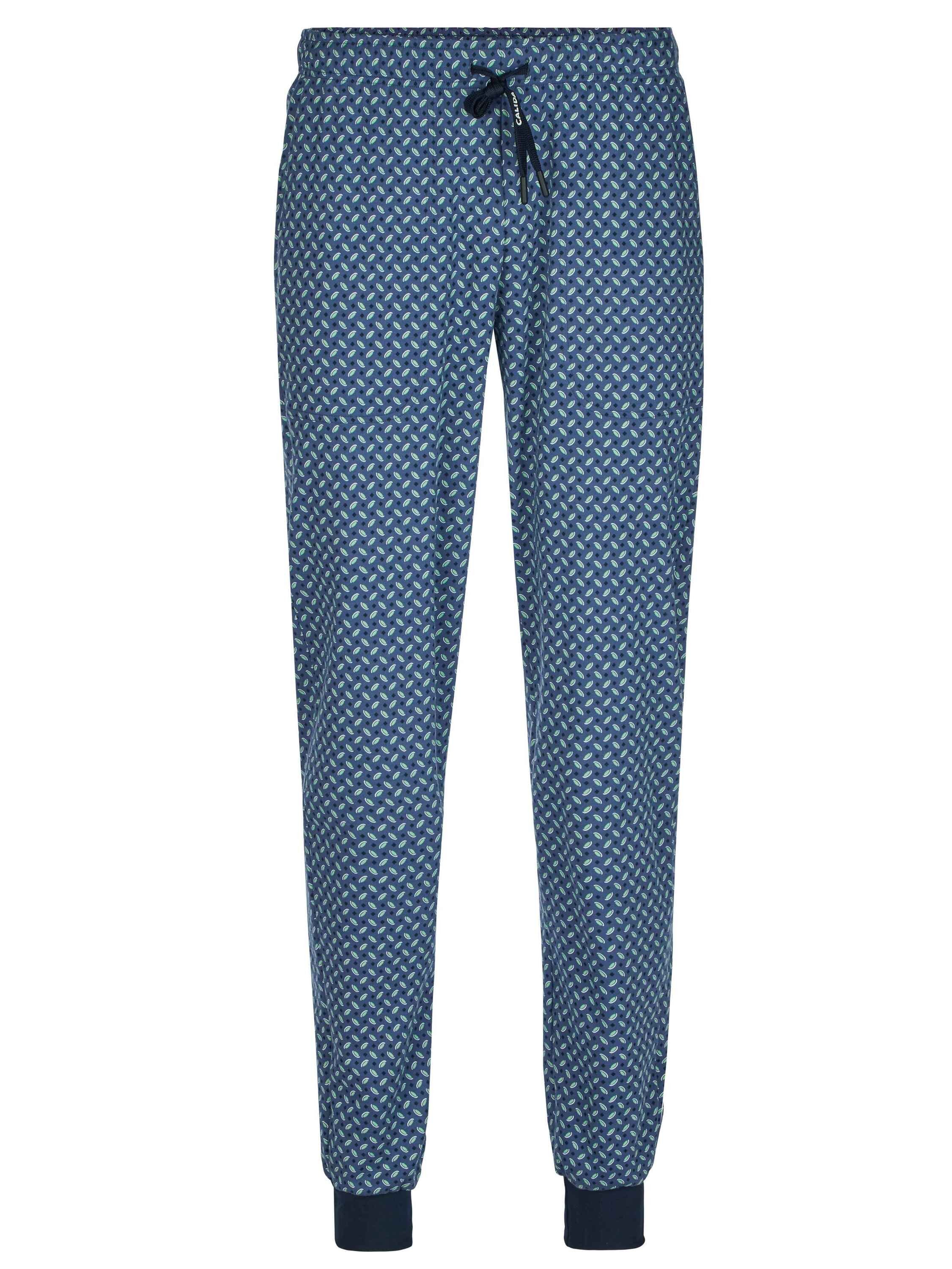 CALIDA Pyjamahose und Seitentaschen (1-tlg) vintage Bündchen indigo Pants mit