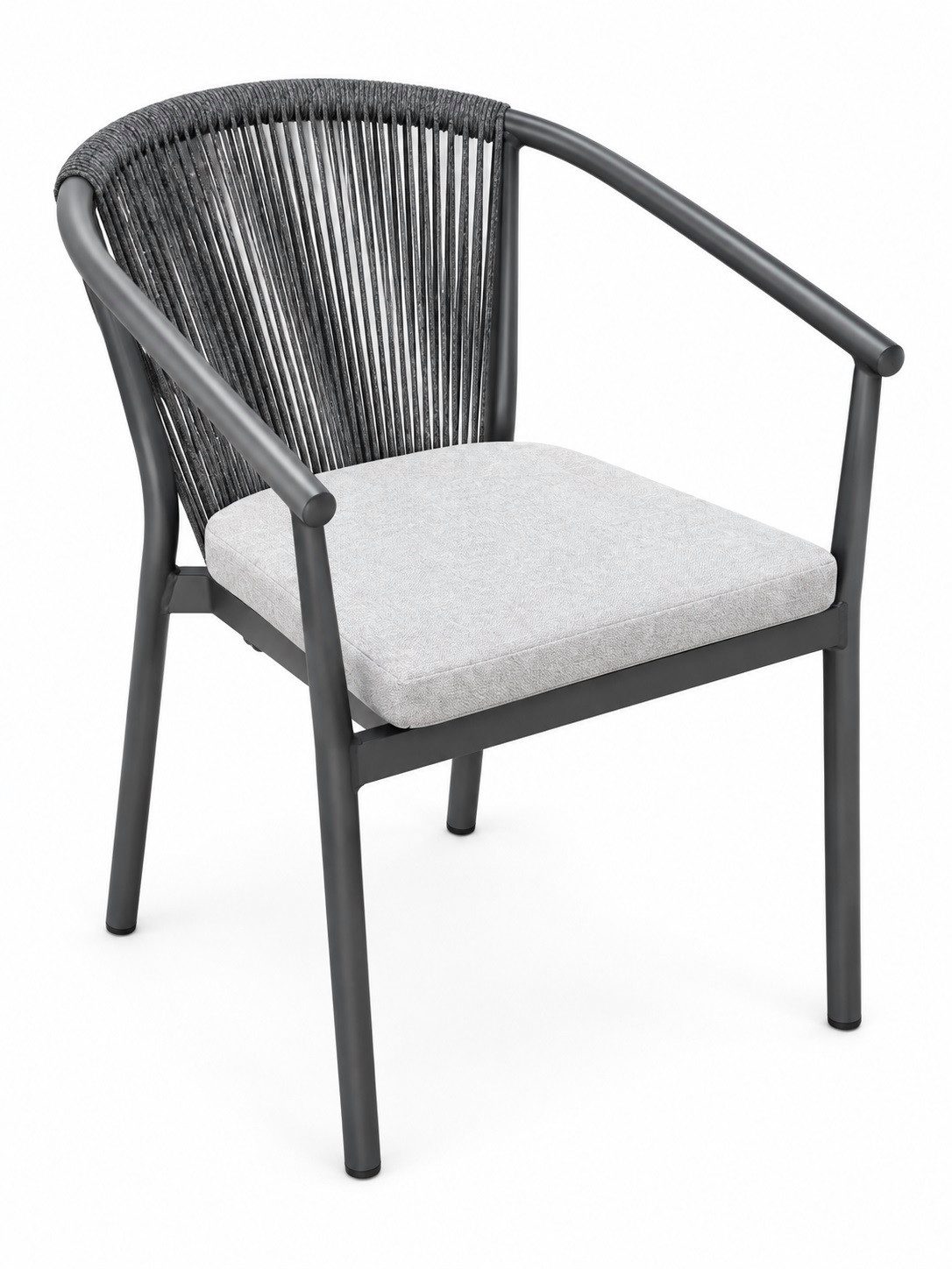 SonnenPartner Garten-Essgruppe Gartenmöbel-Set Finesse / Rondo 6 x Stapelstuhl + 1 mal Tisch, (Spar-Set, 7-tlg., 1 Tisch, 6 Stühle, 6 Auflagen), wetterfest / st – Bild 5 von 5