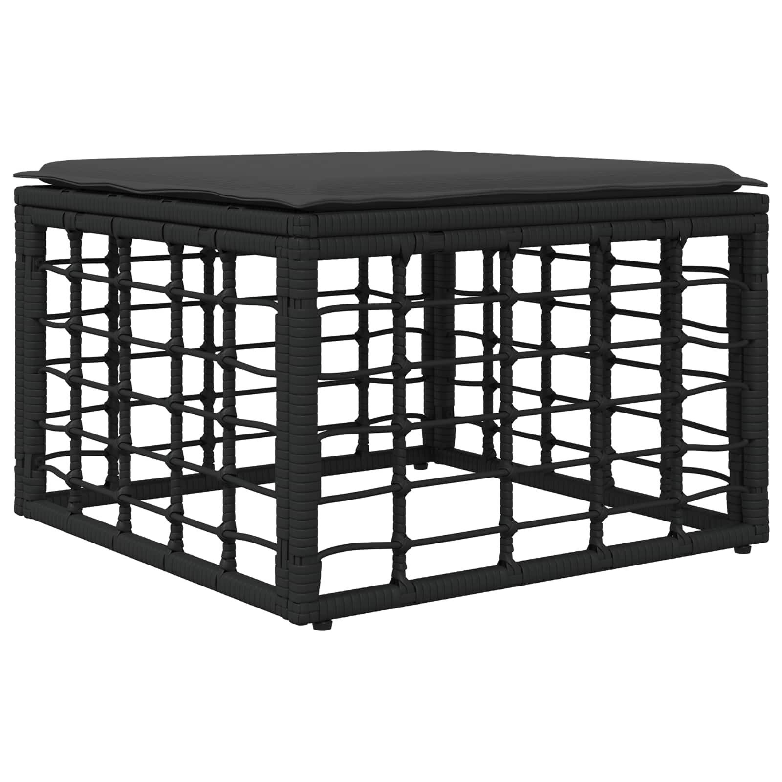 vidaXL Loungesofa Garten-Fußhocker Schwarz Poly-Rattan, 1 Teile