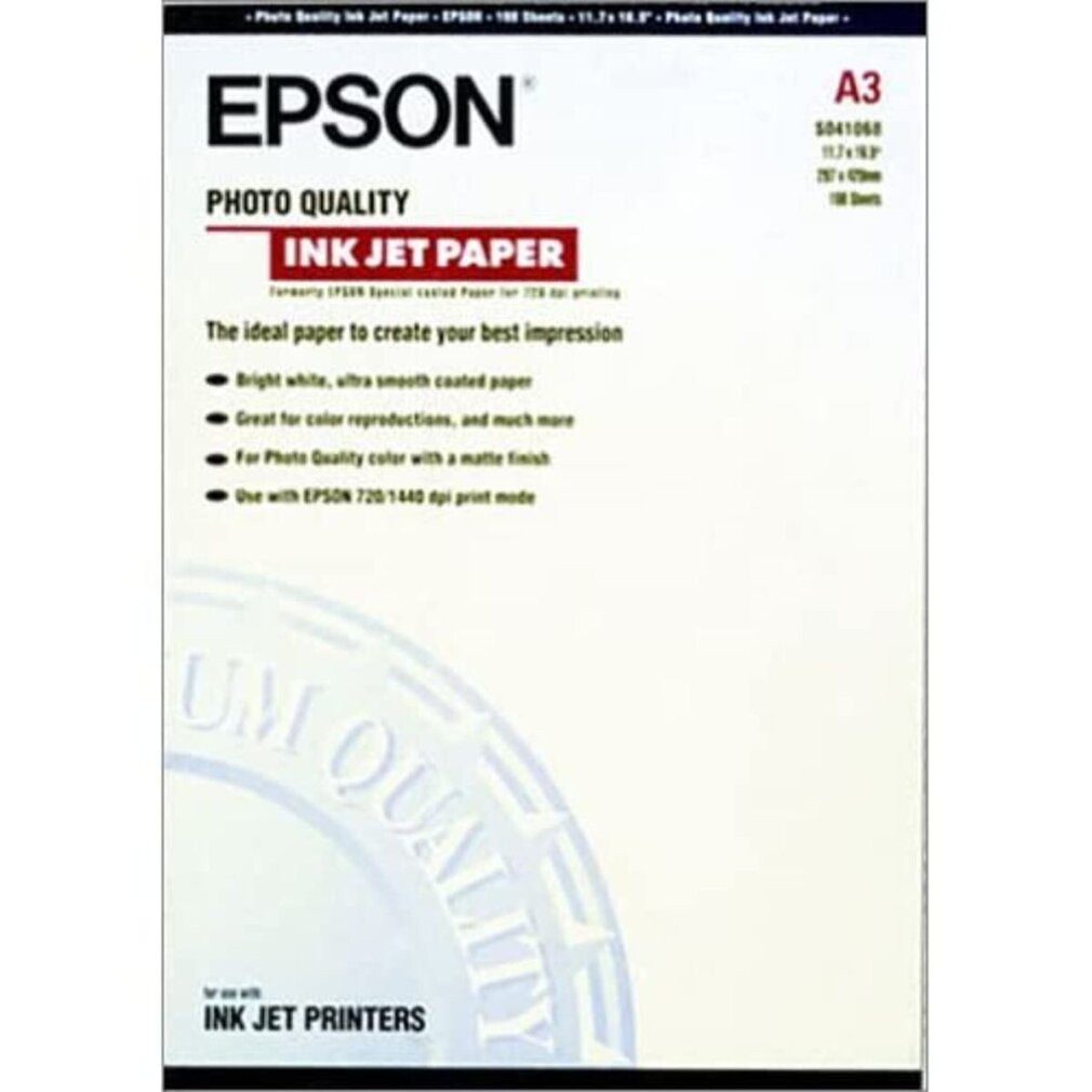 Epson Drucker- und Kopierpapier Fotopapier C13S041068 DIN A3 matt 102 g/qm 100 Blatt