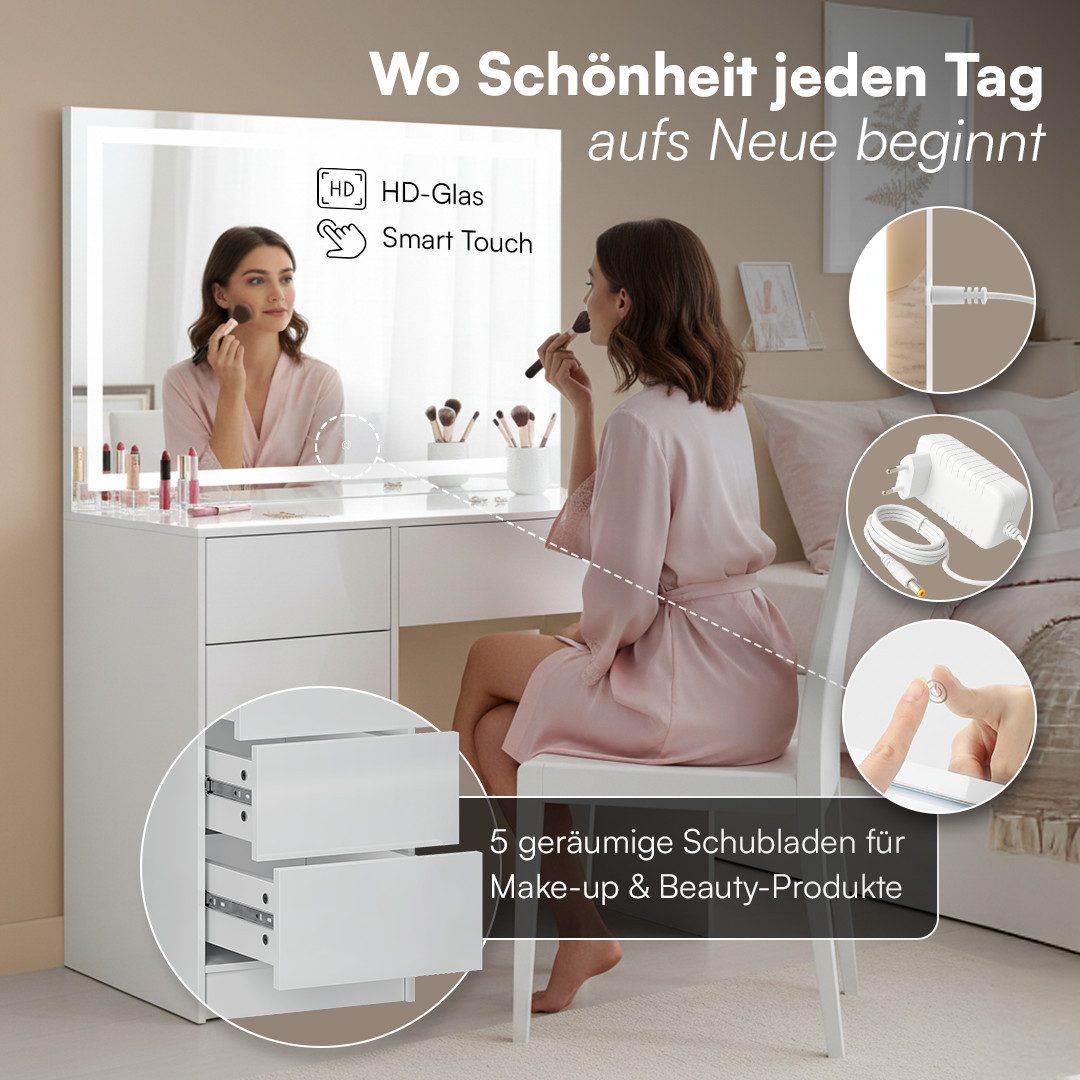 Bellamio Schreibtisch Livny mit 5 Schubladen günstig online kaufen