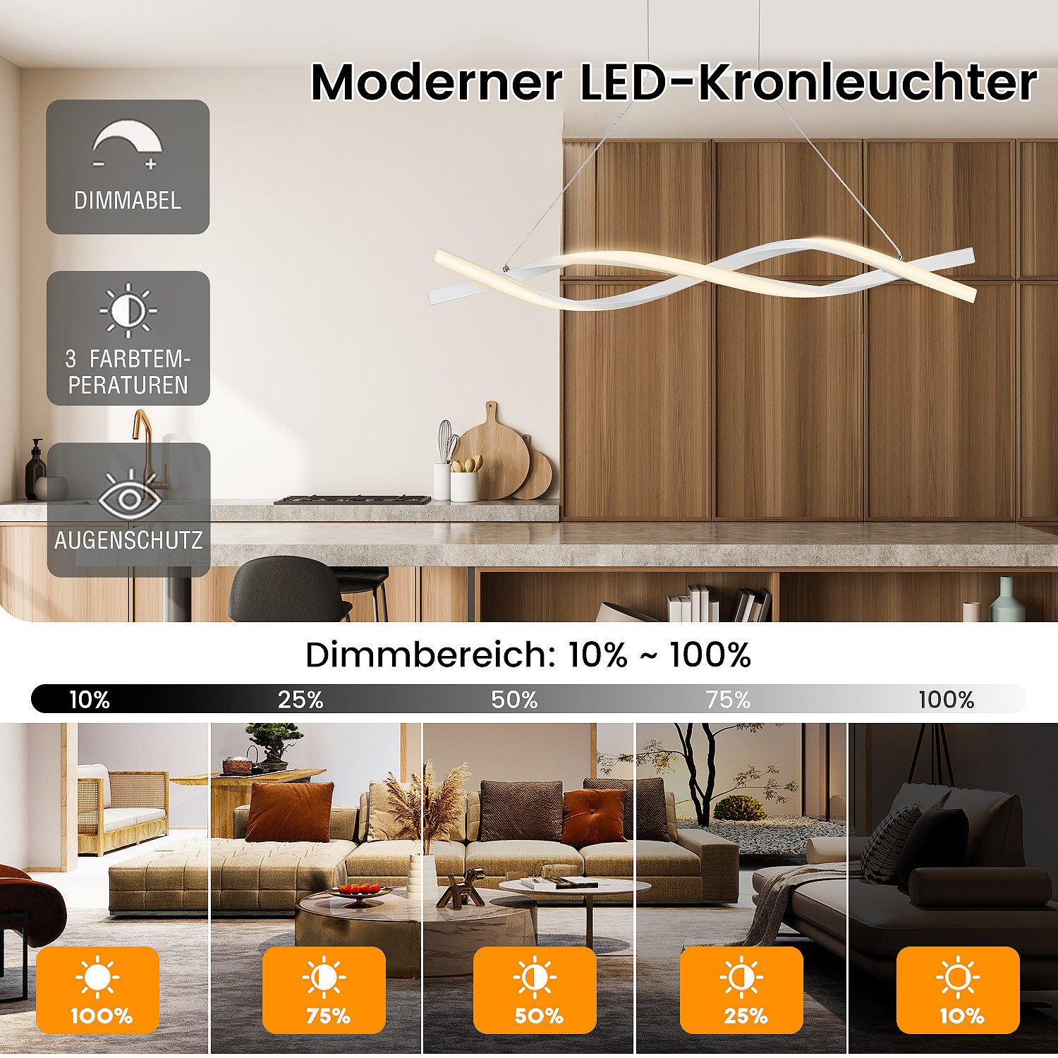 WILGOON LED Pendelleuchte Esstisch Modern Hängelampe günstig online kaufen