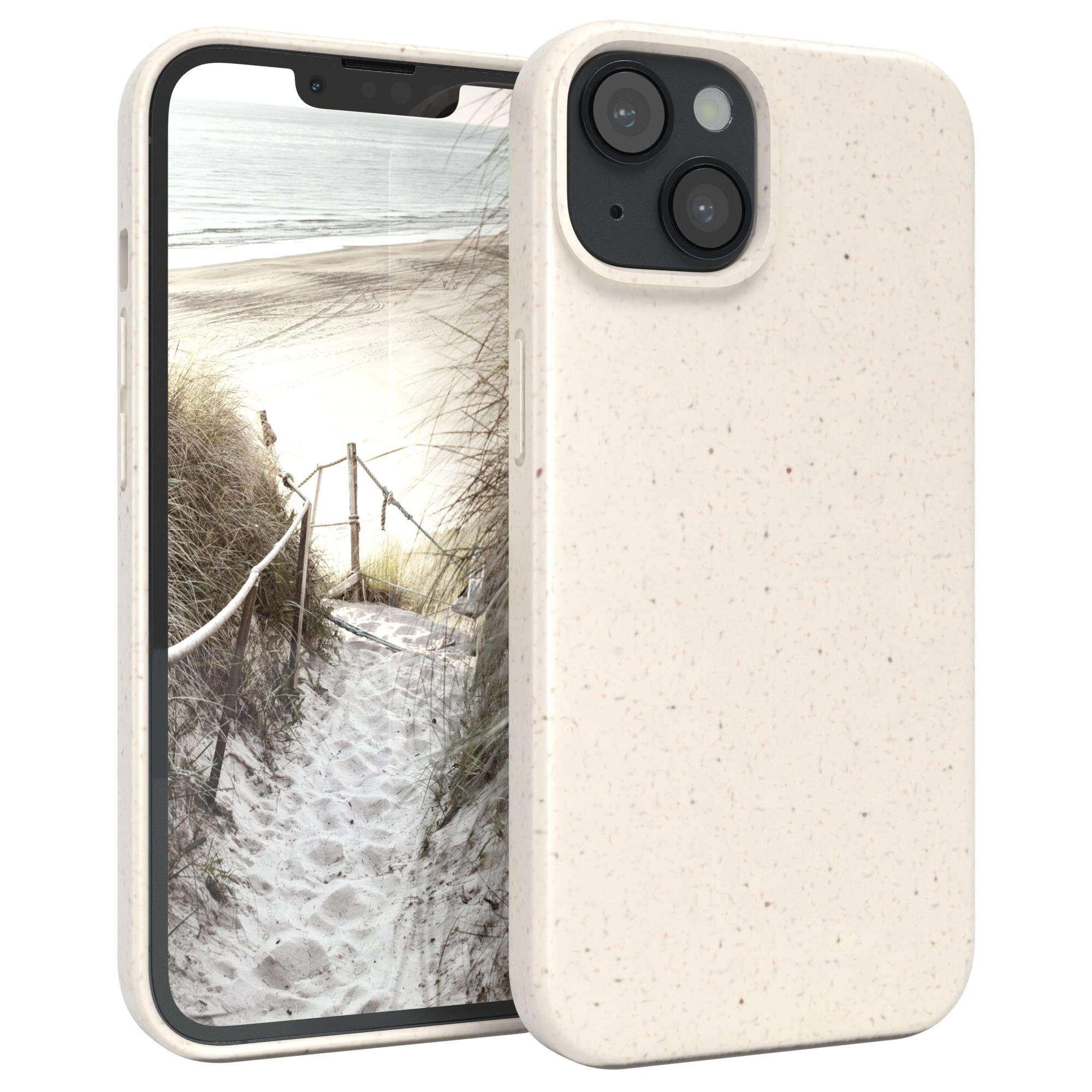 EAZY CASE Handyhülle Bio Case für Apple iPhone 14 6,1 Zoll, Schutzhülle biologisch abbaubar Handyschale passgenau tpu Alt Weiß