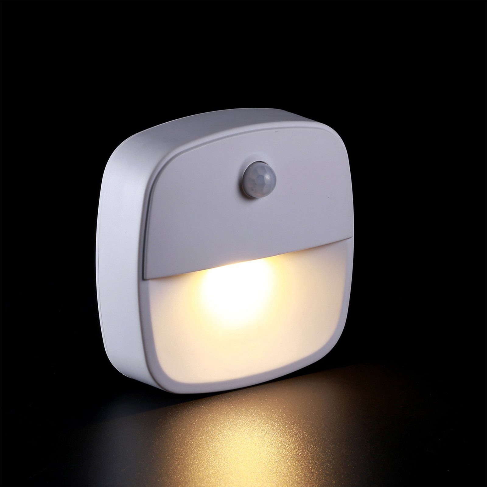 CALIYO Nachtlicht LED Bewegungssensor, weißes Nachtlicht mit ON/OFF Warmes Licht, Auto