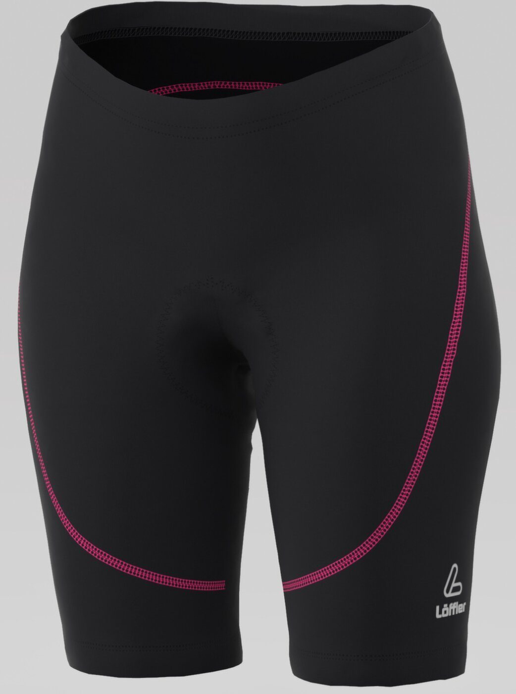 Löffler Fahrradhose STRIPE DA BIKE Damen Fahrrad-Bundhose grau/pink