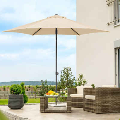 Balkon Sonnenschirm beige inkl Schirmständer und Schirmschutzhülle Komplett-Set 