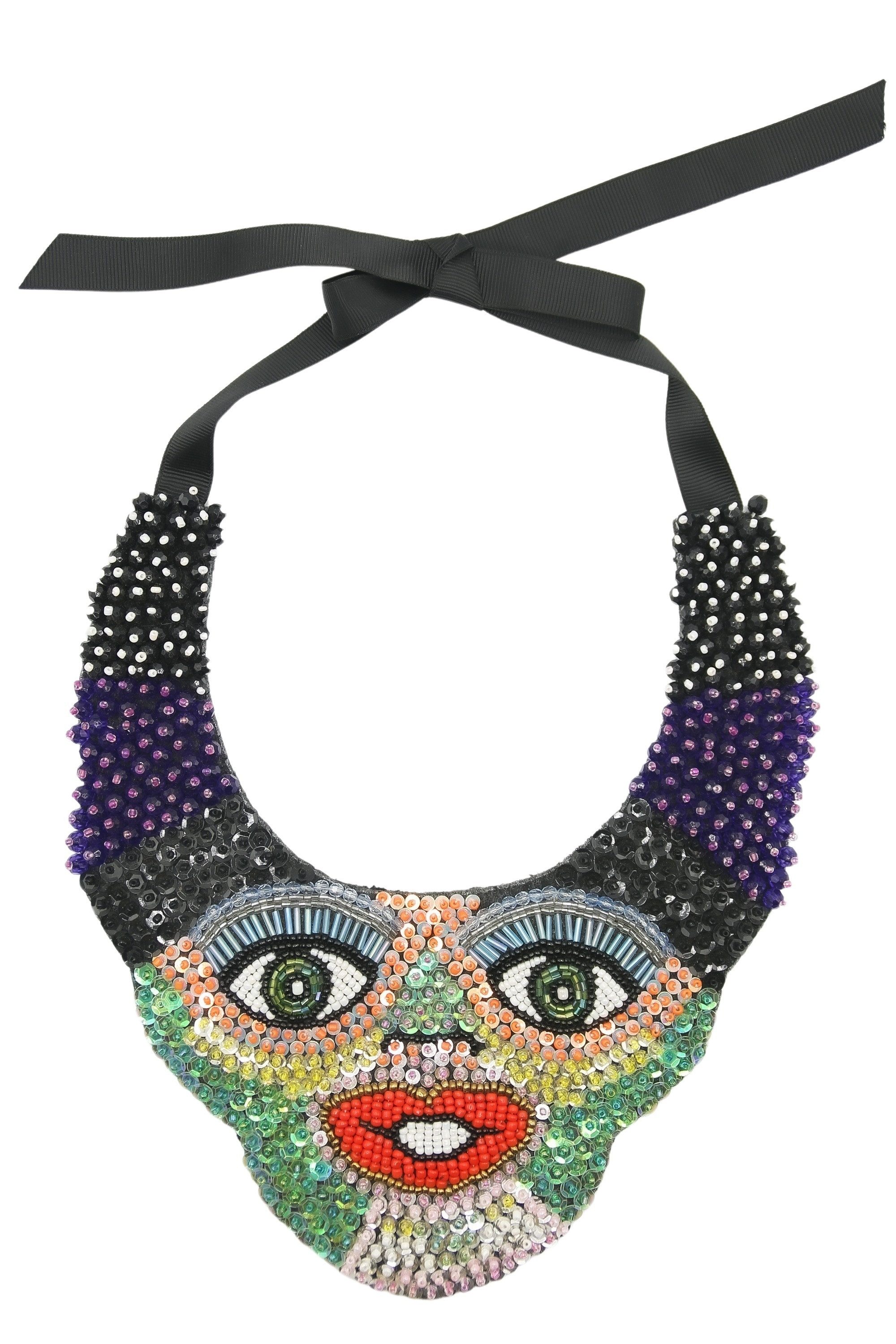 COLLEZIONE ALESSANDRO Kette mit Anhänger Face, mit echten Glasperlen