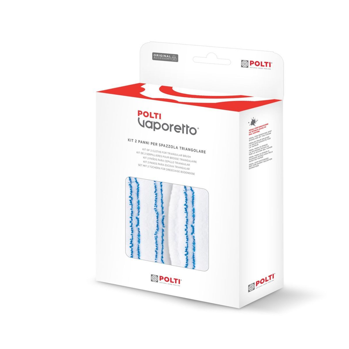 Polti Reinigungs-Set Kit 2x Mikofasertcher für Dampfdüse (Triangular)