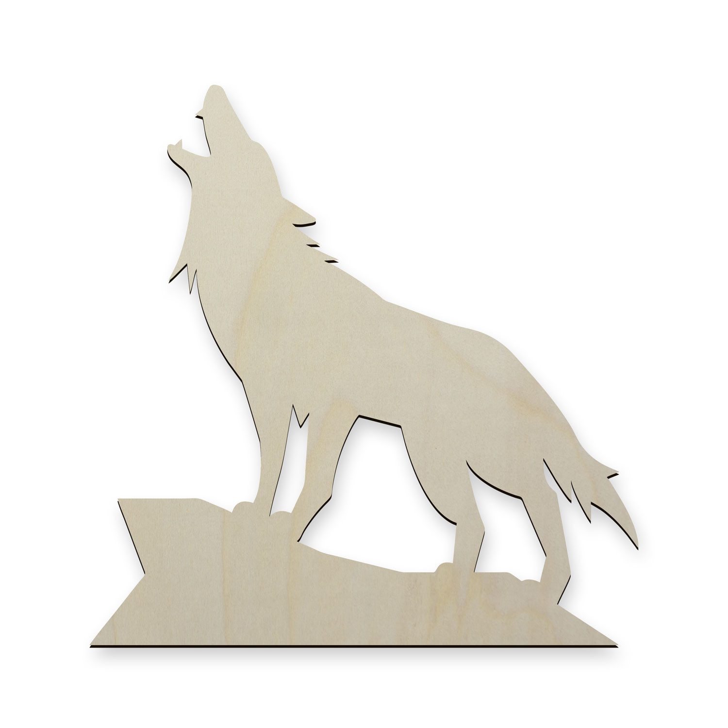 Namofactur LED Dekolicht Wolf - Dekoobjekt aus Holz mit Tier Motiv - Wand Lampe, Ohne Zugschalter, LED fest integriert, Warmweiß, Wanddekoobjekt Wohnzimmer Leuchte batteriebetrieben