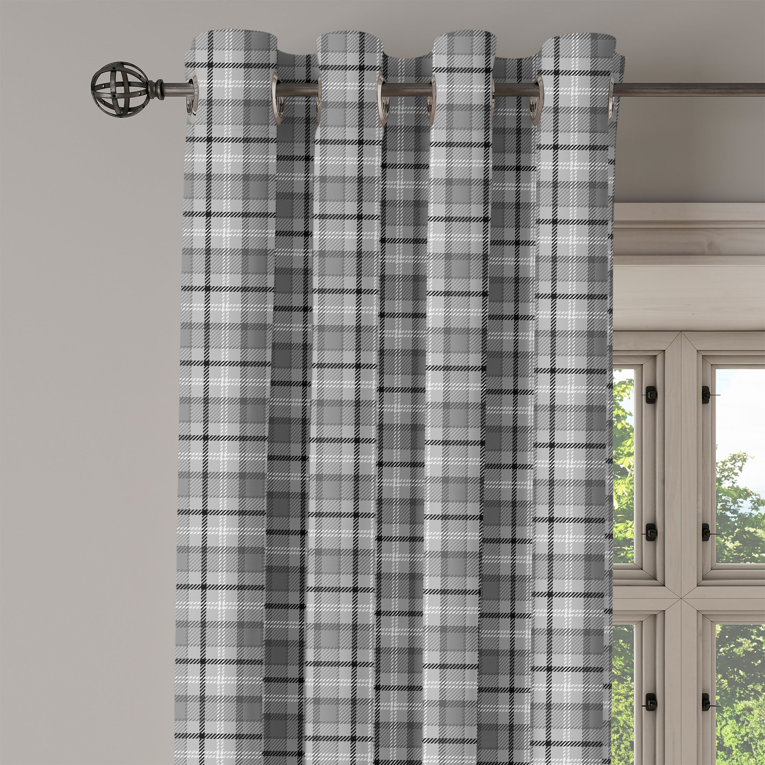 Gardine Dekorative 2-Panel-Fenstervorhänge für Schlafzimmer Wohnzimmer, Ethnisch Kultur Gälische Muster Abakuhaus