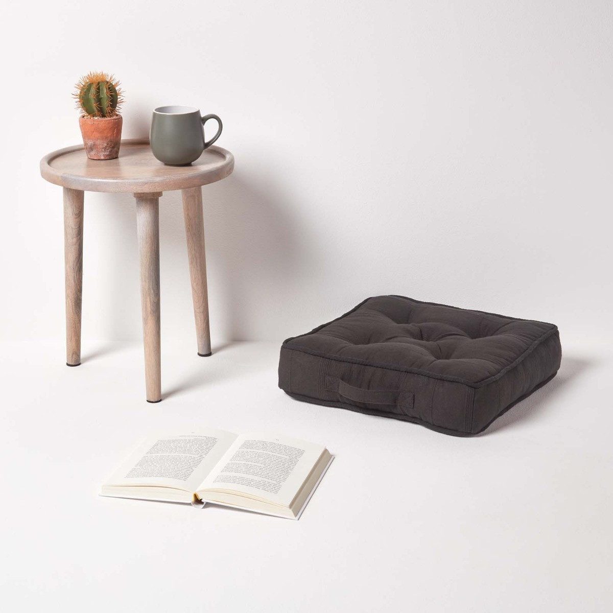 Homescapes Bodenkissen Sitzkissen Stuhlkissen Rajput schwarz günstig online kaufen