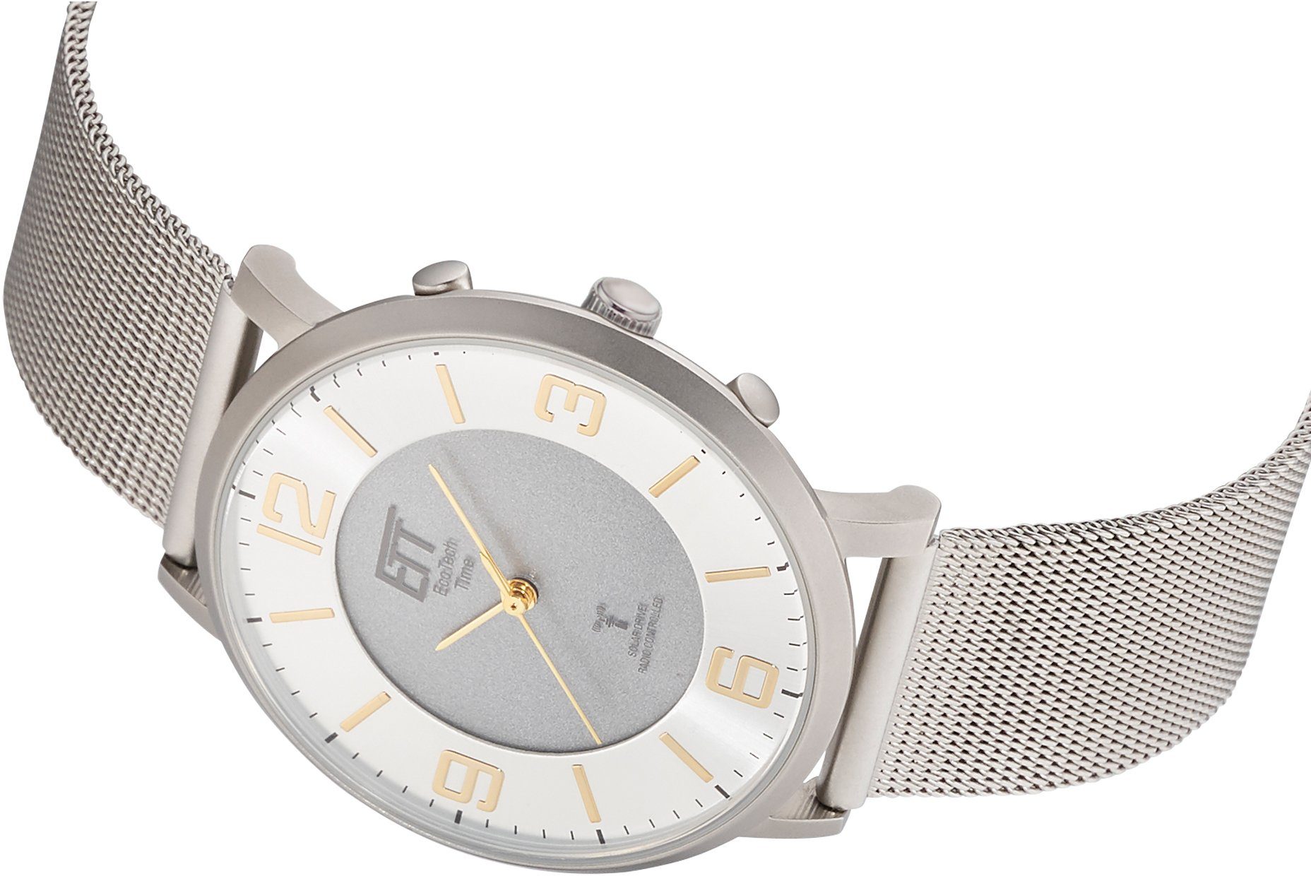 ETT Funkuhr Atacama EGS-11395-25M, Armbanduhr, Solar, Damenuhr, Herrenuhr, Edelstahlarmband, analog – Bild 2 von 2