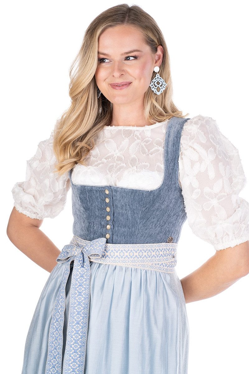 MarJo Dirndl Samt Dirndl 2tlg. - LEOPOLDSDORF - vintage blue/himmelblau