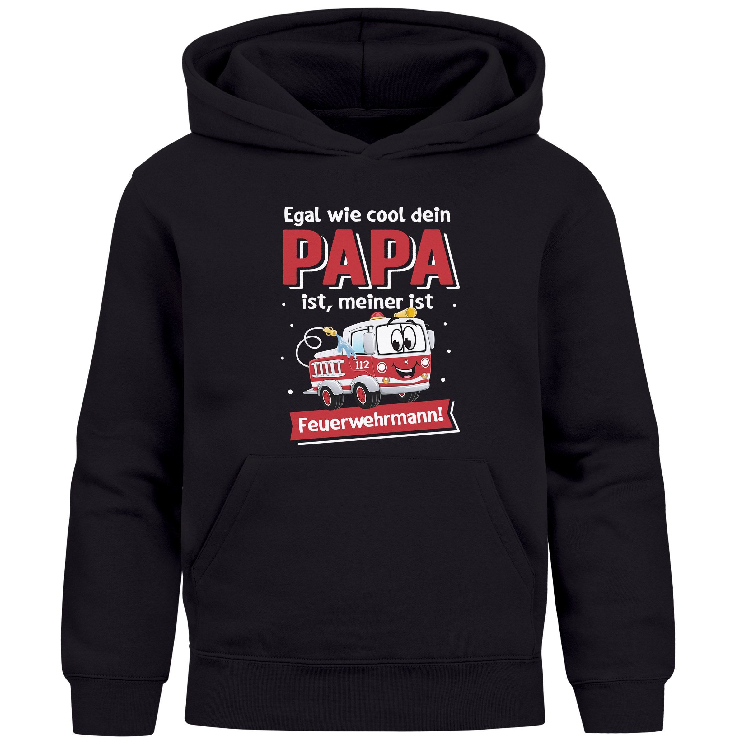 MoonWorks Hoodie Kinder Hoodie Jungen Feuerwehr Papa Spruch Aufdruck lustig