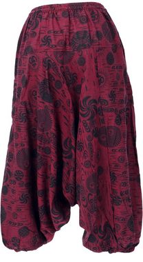 Guru-Shop Relaxhose Aladinhose Pluderhose Shorts 7/8 Länge - rot Ethno Style, alternative Bekleidung