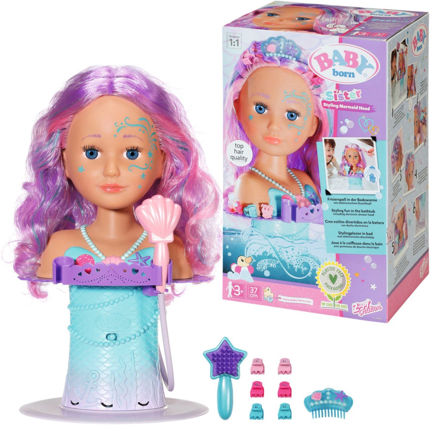 Baby Born Frisier- & Schminkkopf Sister Styling Head Meerjungfrau, mit elek günstig online kaufen