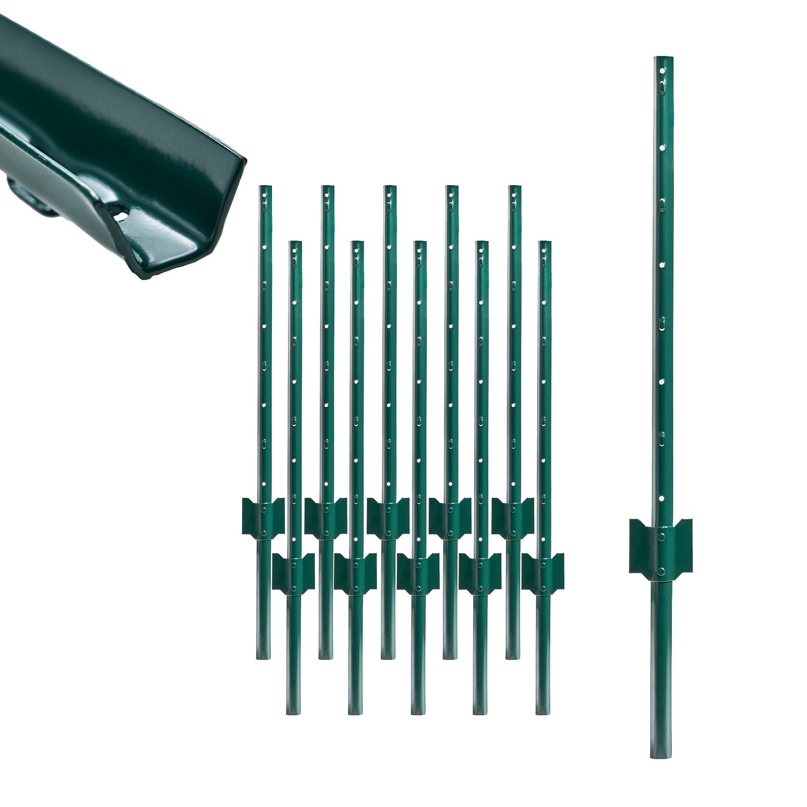 TRUTZHOLM Zaunpfosten TRUTZHOLM 10x U-Profil Zaunpfosten 91 cm Stahl pulverbeschichtet, (Spar-Set), Hohe Stabilität,Korrosionsbeständig,Robust