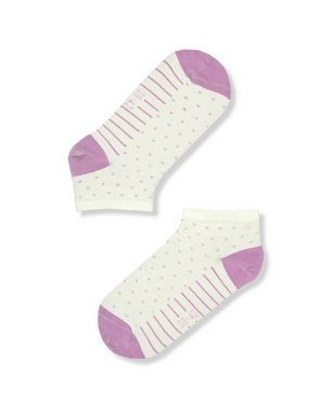 FUNDMATE Sneakersocken ROSI (Box, 5-Paar) Füßlinge Damen Weiß/Rosa, kurze Socken, 4 € Spende pro Kauf