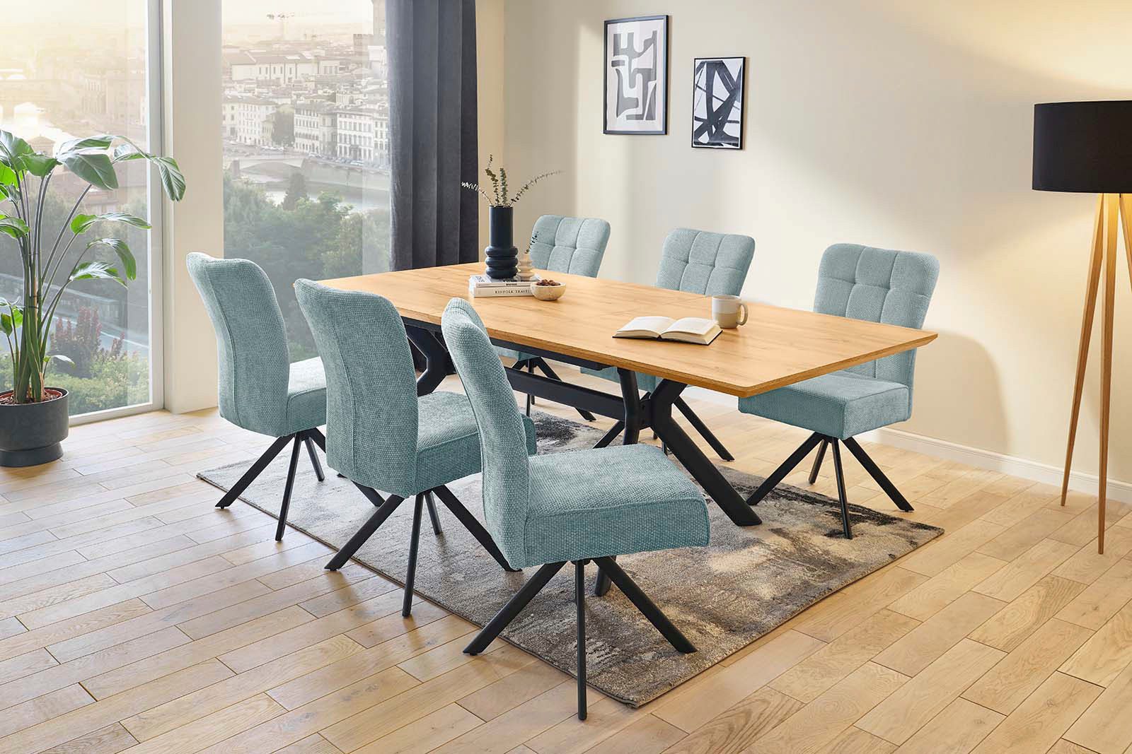 Jockenhöfer Gruppe Drehstuhl Becky (Set, 4 St) (Set, 4 St), Inklusive Drehfunktion (360), Taschenfederkern, bis 150kg belastbar – Bild 5 von 5