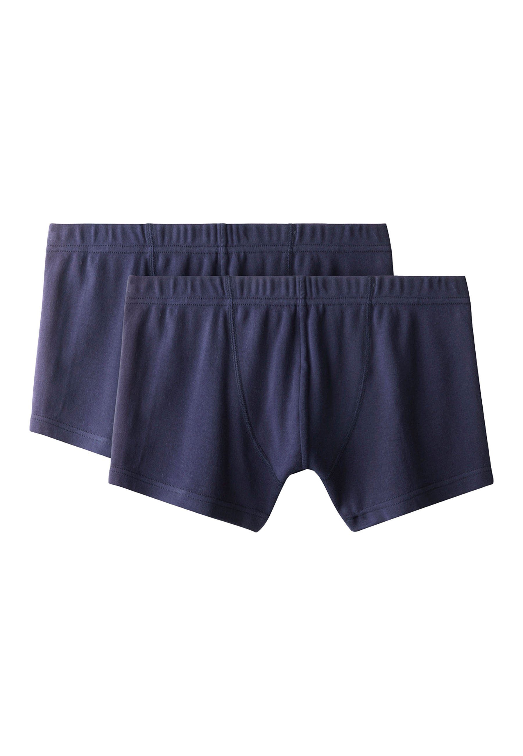 dunkelblau reiner aus Set Bio-Baumwolle im (2-St) Boxershorts 2er Hessnatur PureDAILY