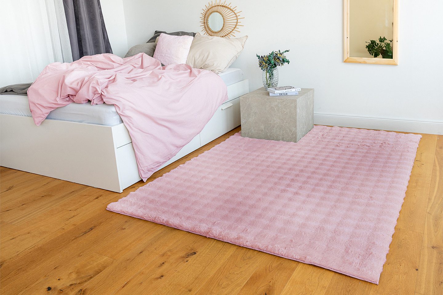 Teppich Boss Hochflor-Teppich Hochflor Teppich Helena 125 - Rosa, rechteckig, Höhe: 30 mm