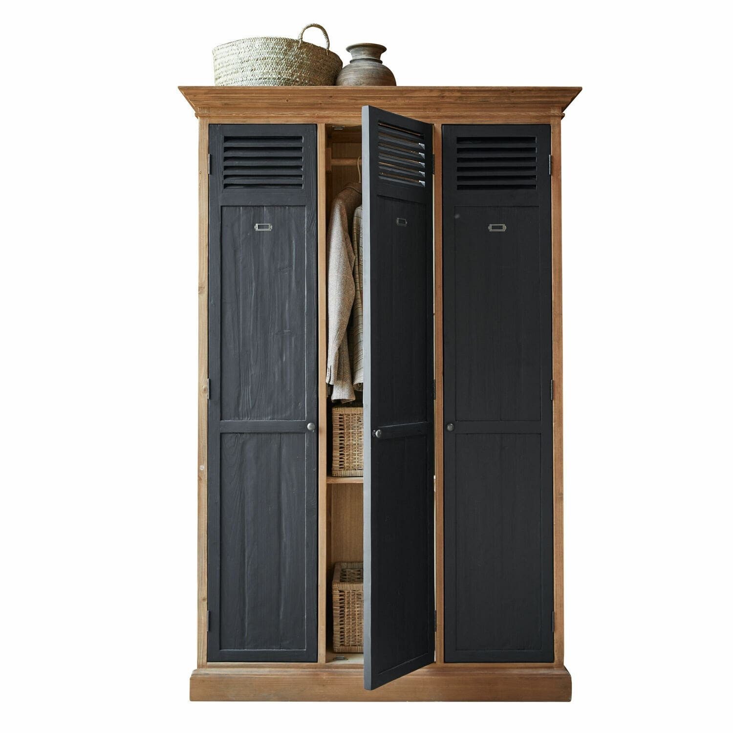 Mirabeau Kleiderschrank Schrank Hillcroft braun/schwarz