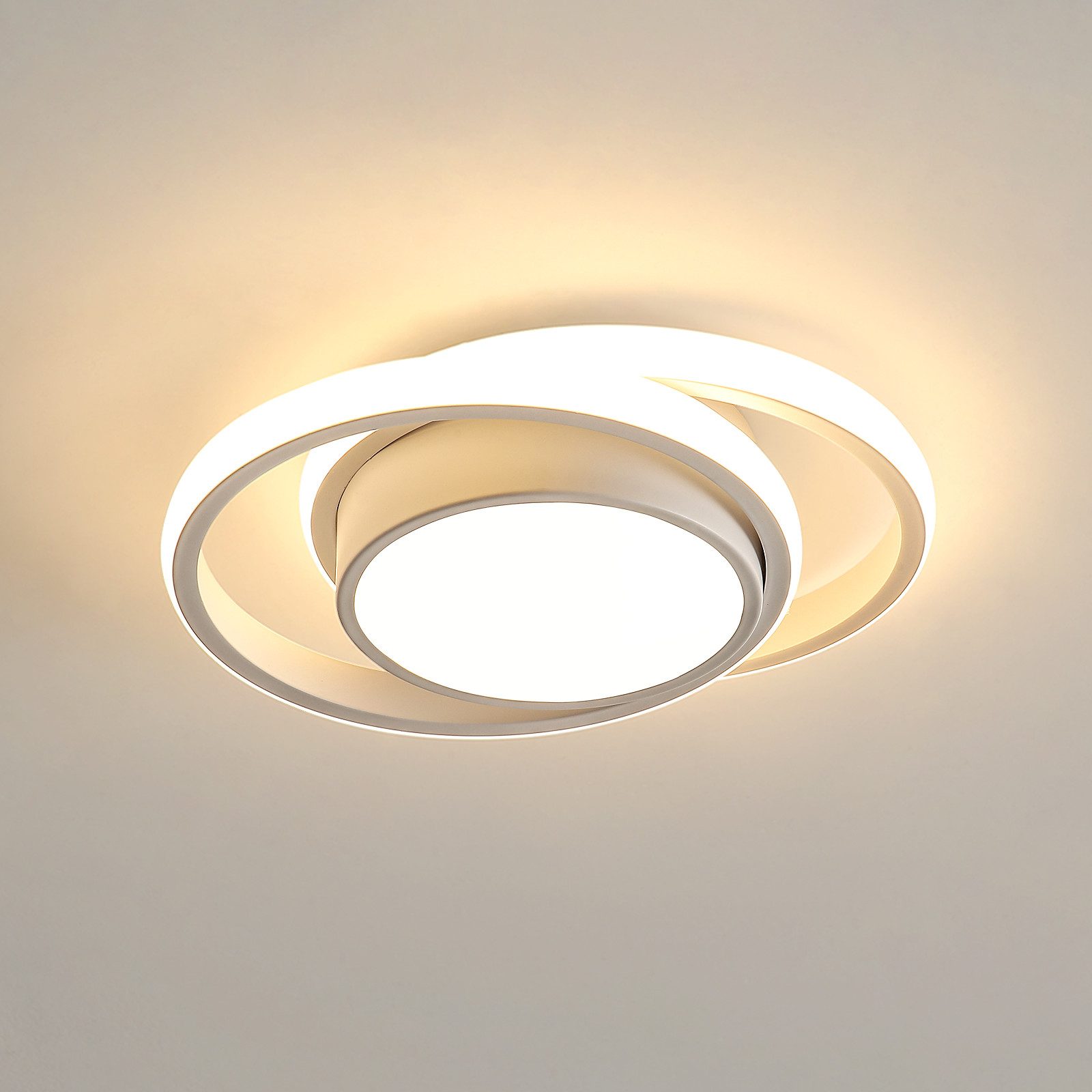 Goeco LED Deckenleuchte 32W weißes Doppelkreis-Design, günstig online kaufen