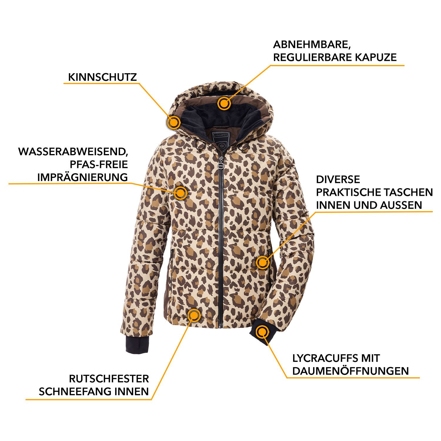 Killtec Skianzug Damen Leo Skijacke + Skihose, Schneefang - Wassersäule von 10.000 mm - verschweißte Nähte
